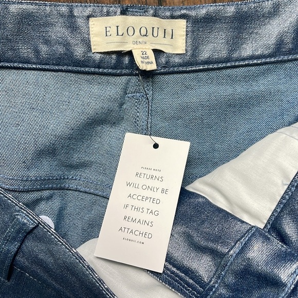 Eloquii NWT Plus Size Coated Denim jeans SZ 22 - Picture 6 of 12